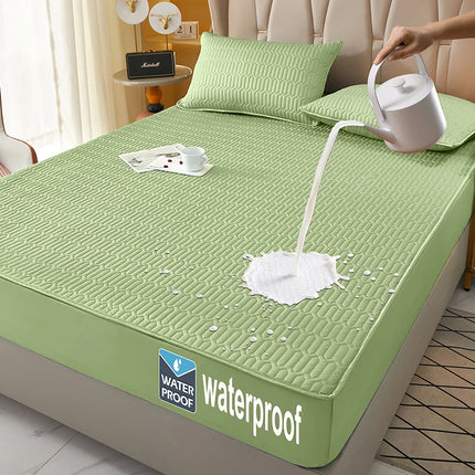 Waterproof Fitted Sheet, Thickened Quilted 100% Waterproof Mattress Cover, Mattress Protector, Bed Cover For Living Room 160x200