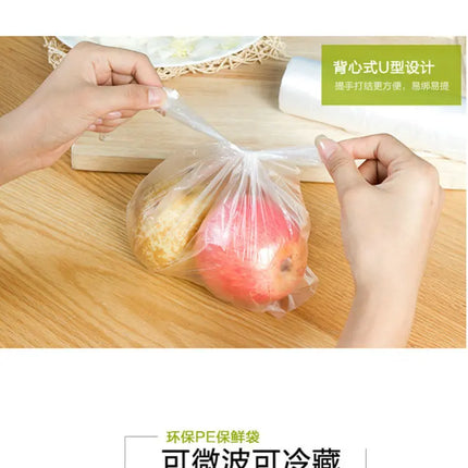 100PCS Transpare Roll Fresh-keeping Plastic Bags of Vacuum Food Saver Bag 3 Sizes Food Storage Bags with Handle Keep Fresh XXM