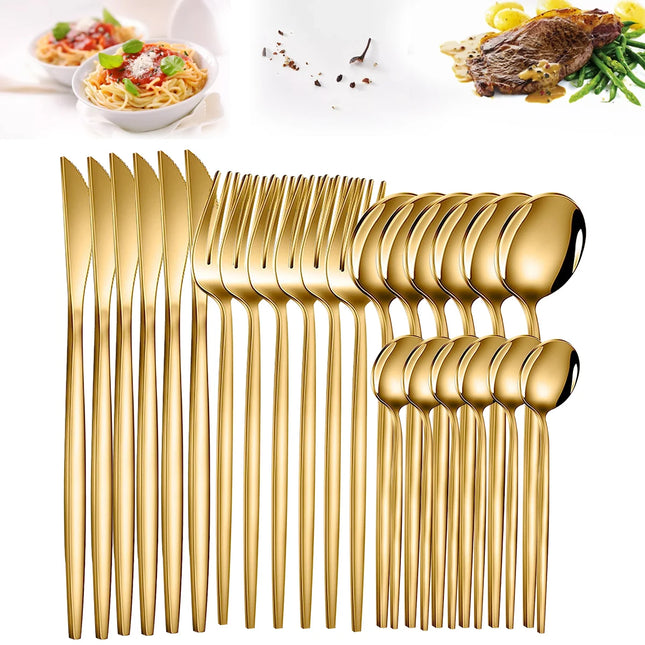 24pcs Stainless Steel Cutlery Set