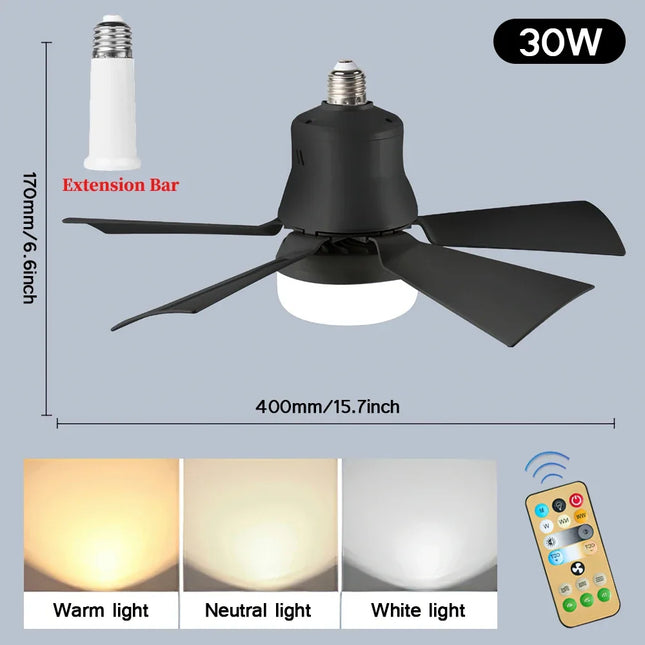 E27 LED Fan Light with Remote