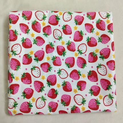 Graceful Pink Green Stripe Fruit  Series Apple Banana Printed Cotton Fabric 50x160cm For DIY Sewing Bedding Quilting Cloth Decor