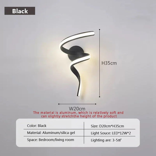 Nordic LED Spiral Wall Lamp