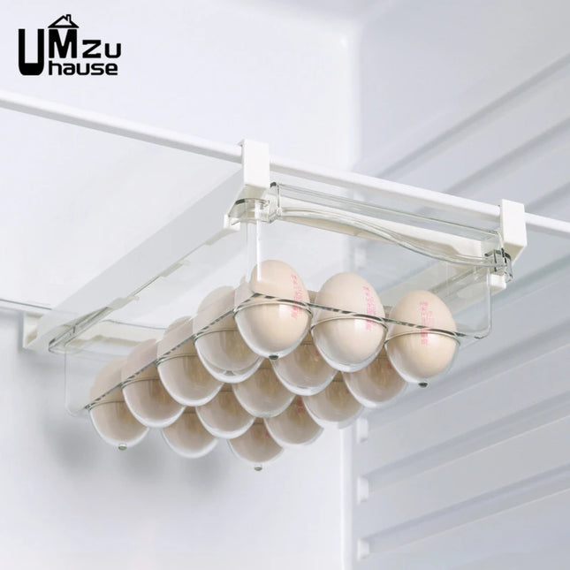 Hanging Refrigerator Box Eggs Fruit Food Vegetable Storage Slide Out Drawer Tray Transparent Fridge Container Kitchen Organizer
