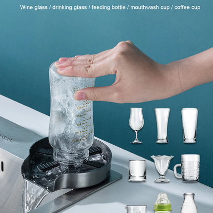 New Stainless Steel Cup Washer Glass Cleaner Bottle Washer Cup Cleaner for Kitchen Sink Restaurant Home Cafes