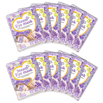 12 Pieces Disposable Steam Eye Mask Lavender Aroma Eye Masking Moisturizing Heat Therapy Pad Sleeping Relaxation Eyes Masking