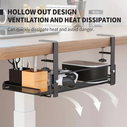 No-Drill Under-Desk Cable Management Tray