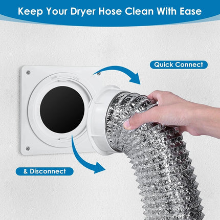 4 Inch Dryer Vent Wall Plate Dryer Vent Quick Connector Kit Fits 4 Inch Tubes Hose Duct Connector Adapter