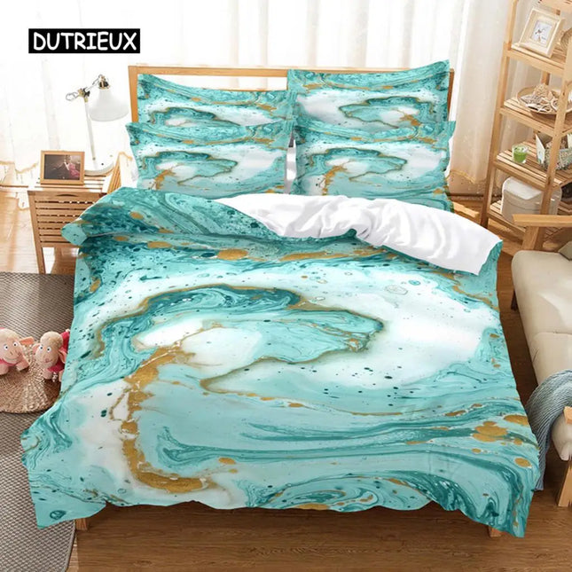 Colored Marble Bedding Set Duvet Cover Set 3d Bedding Digital Printing Bed Linen Queen Size Bedding Set Fashion Design