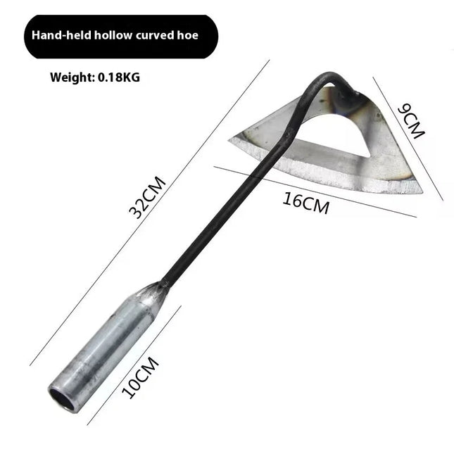 All-Steel Hollow Hoe Handheld Garden Weeder Farming Tool Clearance