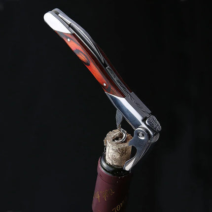 Laguiole Wine Bottle Openers Wood Handle Wine Accessories Household Wine Corkscrew Can Opener Beer Cap Jar Kitchen Tool Giftbox
