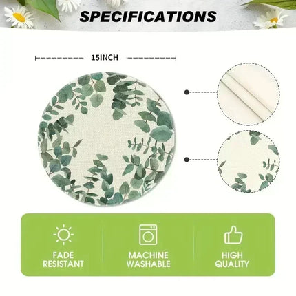 4/6pcs Placemats Thanksgiving Pumpkin Harvest Kitchen Dining Table Decor Accessories Heat Resistant Linen Tableware Mats Coaster
