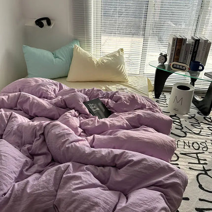 Ins Bedding Simple Four Piece Set Bed Sheets Are Skin Friendly and Comfortable, Suitable for Home Use
