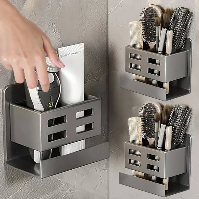 Hole-Free Multifunctional Wall-Mounted Storage Rack