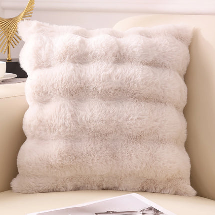Olanly Ultra Soft Throw Pillow Cases For Sofa Decor Faux Rabbit Fur Soft Cozy Cushion Covers Plush Cushions Living Room Bed Car