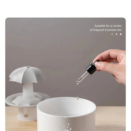 Colorful Rain Drop Aroma Diffuser with Rotating Water Mist 300ml Ultrasonic Humidifier/Remote Control/Timer/LED Light