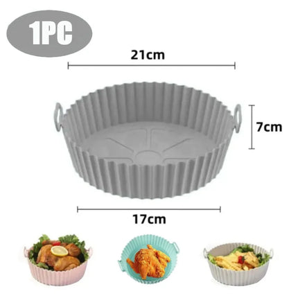 Air fryer Silicone Basket Reusable Container Accessories Oven Tray Pizza Fried Chicken Baking Mold Protector Kitchen Tool 2024