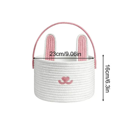 Easter Eggs Basket Easter Bunny Basket For Kids Woven Basket With Rabbit Ear Decor Easter Empty Candy Basket Container decor