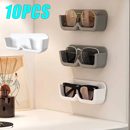 10PCS Eyeglasses Organizer Wall Mounted No-Punch Sunglasses Organizer Premium Sunglasses Display Case Home Storage