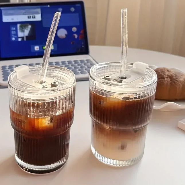 450ml Stripe Glass Cup