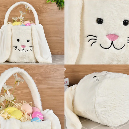 Personalized Plush Easter Bunny Basket for kids boys girls Cotton Toy Bag for Easter Egg Hunt Kids Holiday Gift Party supplies