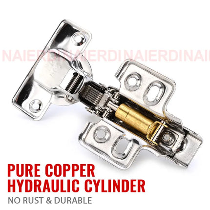 NAIERDI 8/10/12PCS Cabinet Hinges Stainless Steel Hydraulic Door Hinge Damper Buffer Soft Closing for Kitchen Cupboard Furniture