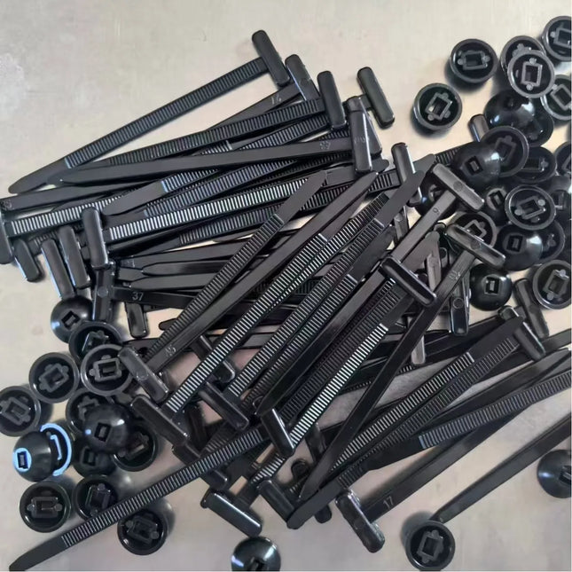 Self-locking Nylon Universal Cable Tie Buckle Heavy Duty Zip Ties with Pin & Button Car Daily Repair Fastening Strap