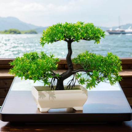 Artificial Bonsai Tree Potted Plant Small Table Decor