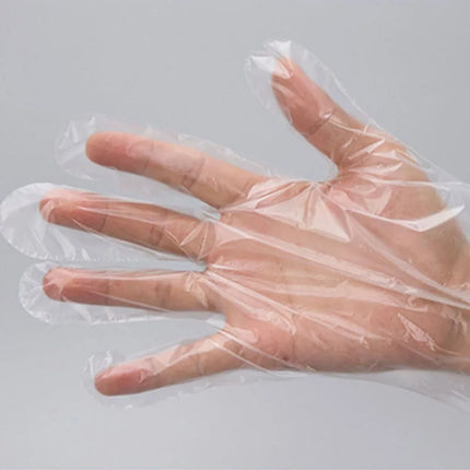 100pcs Food Plastic Gloves Transparent Disposable Gloves Kitchen Accessories