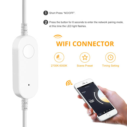 Tuya Smart WiFi Switch COB CCT LED Strip Light 3M 5M 24V Power Adapter EU/US Plug Dimmable Lamp LED Tape for Room Kitchen Decor