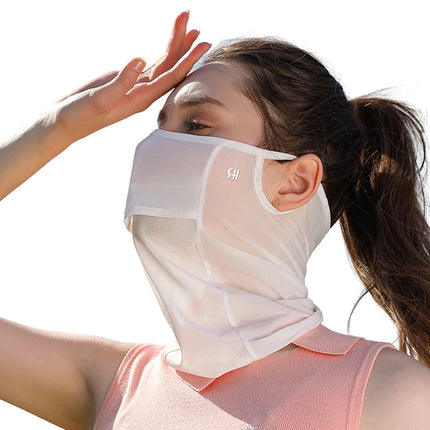 Ice Silk Full Face Sun Protection Mask Breathable Running Sports Mask Soft Anti Ultraviolet Face Scarf for Outdoor Golf Supplies
