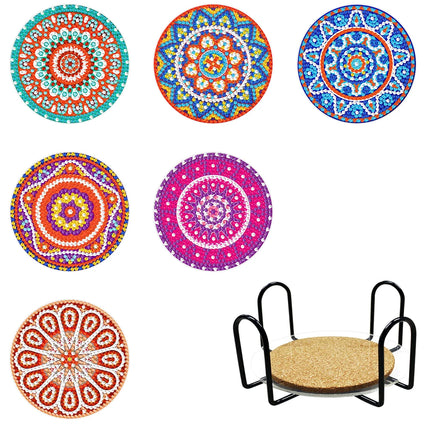 6/9Pcs DIY Diamond Painting Christmas Coaster Ornament Santa Snowman Drink Cup Cushion Diamond Embroidery Kit Xmas Kitchen Decor