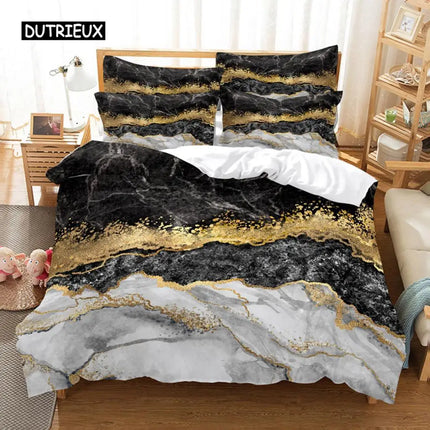 Colored Marble Bedding Set Duvet Cover Set 3d Bedding Digital Printing Bed Linen Queen Size Bedding Set Fashion Design