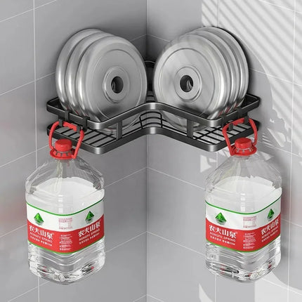Bathroom Triangle Iron Shelf No Drill Metal Corner Shelf Kitchen Bathroom Accessories Storage Rack Shampoo Storage Rack
