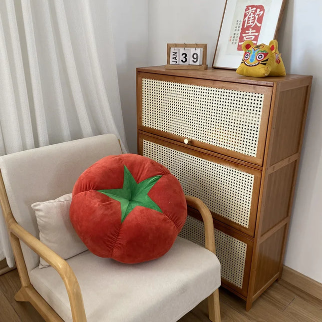 Round Tomato Throw Pillow,Plush Cushion Colorful Petal Throw Pillow ,Sofa Cushion Home Office Bedroom Decoration