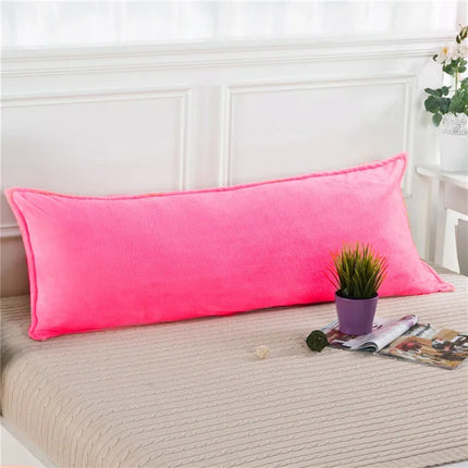 Solid Color Flannel Long Pillow Case Soft Comfortable Adults Double Lover Sleeping Pillow Cover Bedding Body Pillowcase