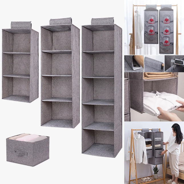 Collapsible Cotton Linen Hanging Storage Bag
