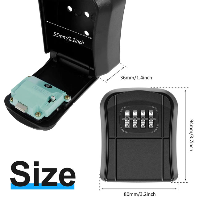 Wall-Mount Key Lock Box Weatherproof Security Safe