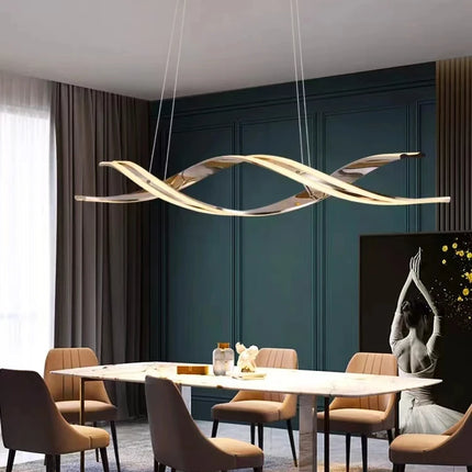 Minimalist LED Chandelier for Dining Room Modern Geometric Kitchen Pendant Light Simple Home Decor Hanging Light Fixture