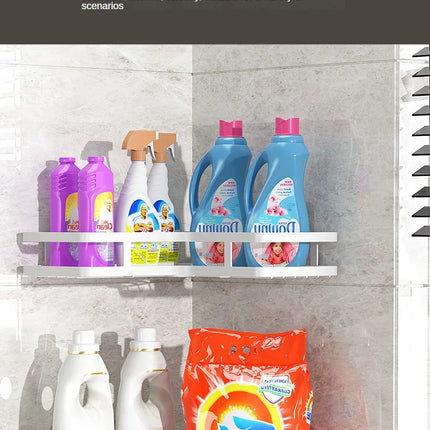 Bathroom Triangle Iron Shelf No Drill Metal Corner Shelf Kitchen Bathroom Accessories Storage Rack Shampoo Storage Rack