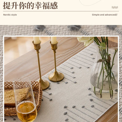 Natural Linen Table Runner with Tassels Dining Decor Wedding Birthday Christmas Decoration for Home tablecloth