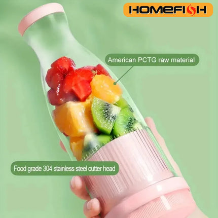 Electric Juicer Cup 6 Blades Blender Milkshake Machine USB Portable Fruit Milk Mixing Tool Mini Fresh Juice Blender Sport