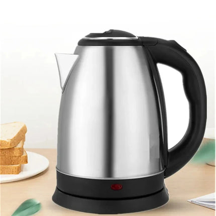 1.8L 220V Stainless Steel Electric Kettle Silver Black Base Separation Desion Rust-resistant Durable for Home During Travel