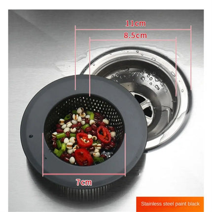 Anti Clog Sink Strainer Black With Handle Drain Filter Hair Clean Up Stainless Steel Waste Catcher Kitchen Bathroom Accessories