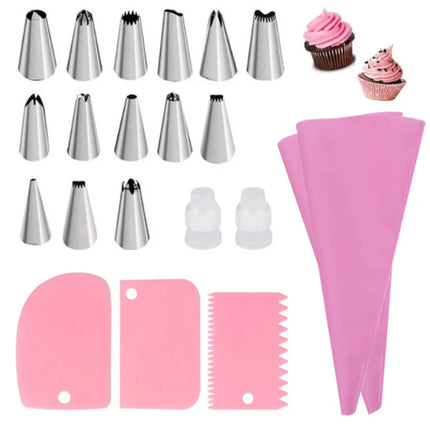 Silicone Piping Bags and Tips Set