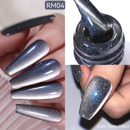 BORN PRETTY 10ml Rainbow Purple Water Light Cat Magnetic Gel Nail Polish Shining Sliver-light Holographics Semi Permanent UV Gel