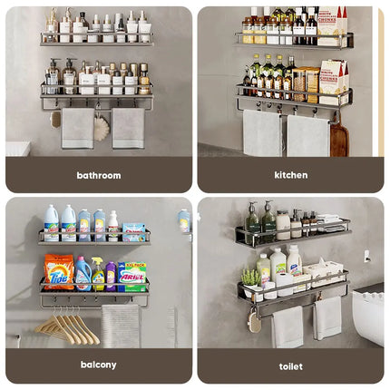 Punch-Free Bathroom Shelf Shampoo Rack