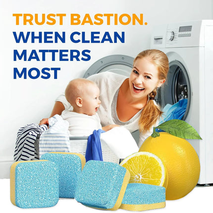 Washing Machine Cleaner Tablets 5/25/35 Count, Lemon Scent, Deep Cleaning, Dirt Remover, Clean Laundry Washer Drum and Tub