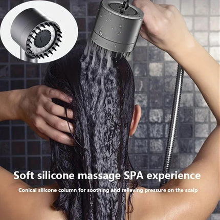 Shower Head Kit High Pressure Shower Head for Hard Water High Pressure Shower 3-mode Adjustable Spray with Massage Bathroom