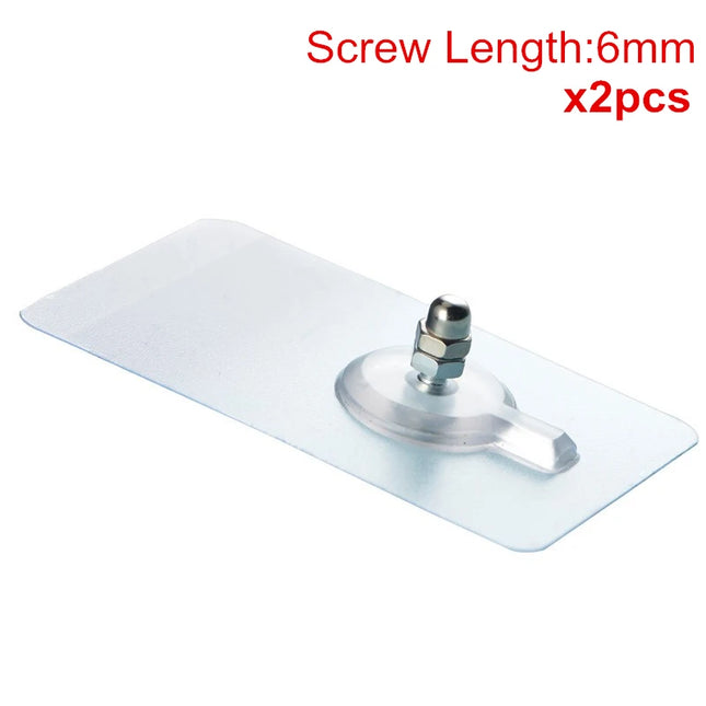 2pcs Heavy Duty No Drill Screw Stick-On Punch Nail Screw Strong Adhesive No Trace Bathroom Kitchen Nailless Wall Hook Screw Rods