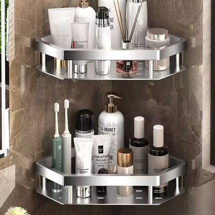 No-Drill Aluminum Shower Shelf